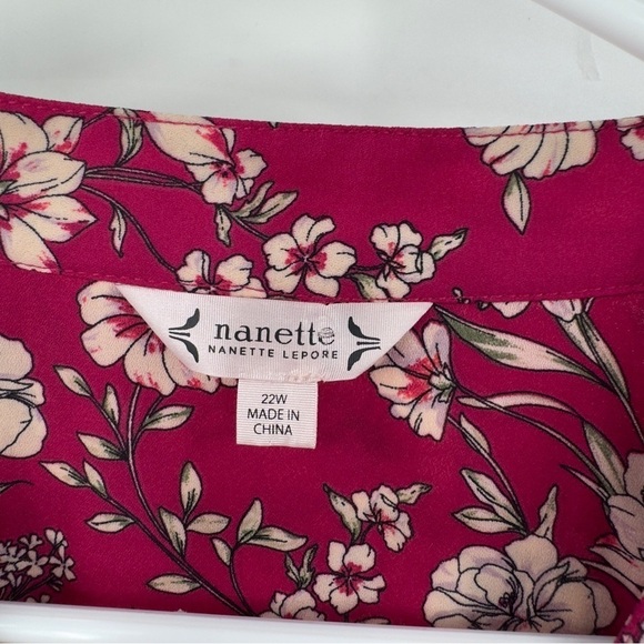 Nanette Lepore floral sleeveless dress maron red size 22W - Picture 3 of 8